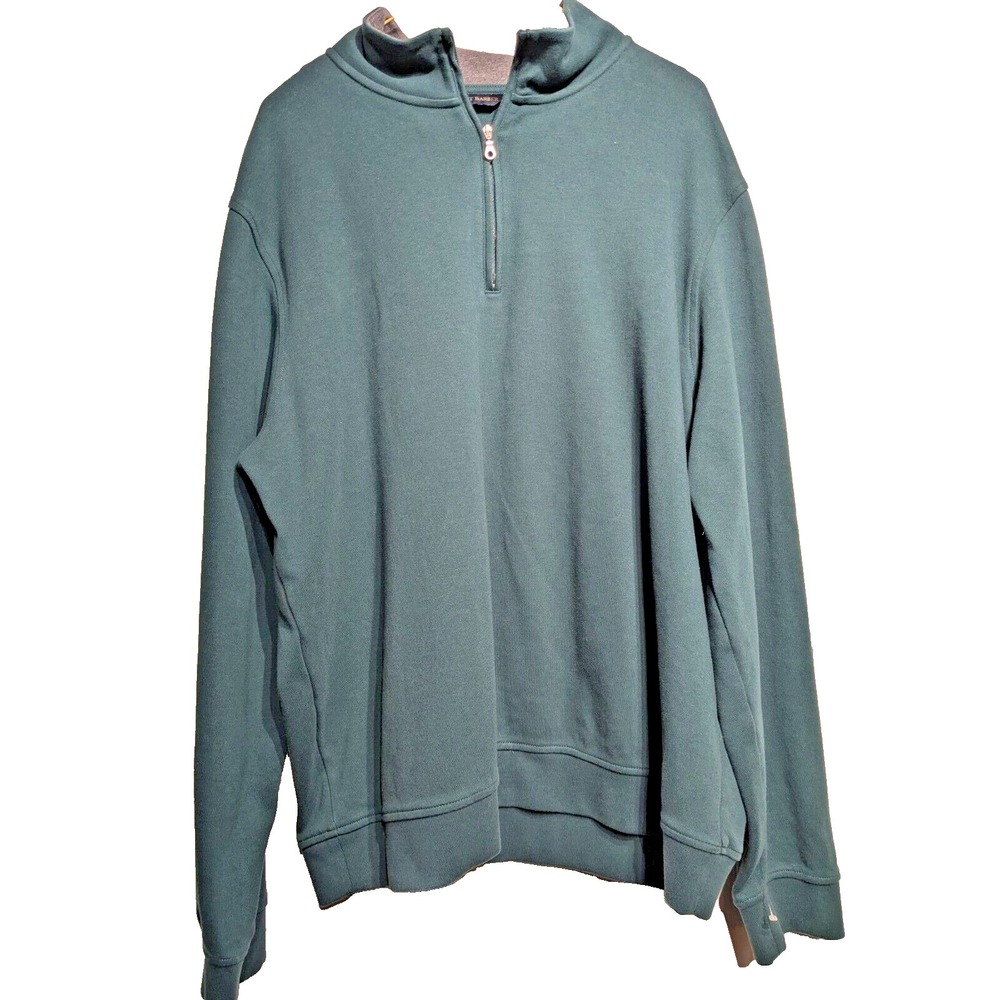 Scott Barber Men Sz XL Green 1/4 Zip Pima Cotton Pullover Quiet Luxury Golf